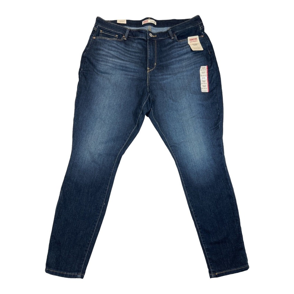 Levi's Women's High Rise Skinny‎ Jeans Size 20M W35 L30 Dark Wash Stretch Denim